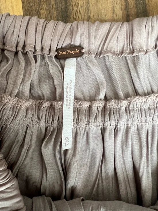 Free People Beige-Taupe Tiered Wrap (kind of) Midi Skirt, XS - EEUC / like new - Picture 5 of 10